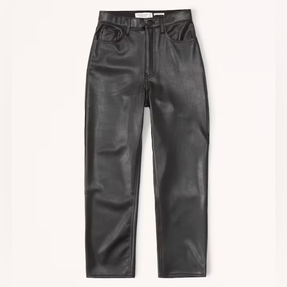 Abercrombie Vegan Leather Ankle Straight Pant